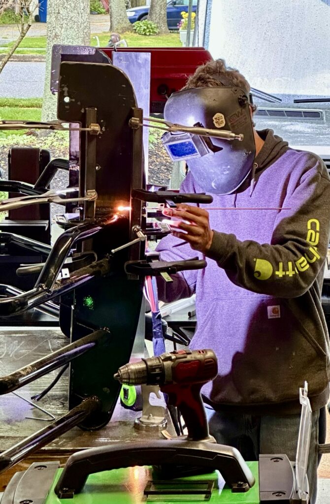 person welding